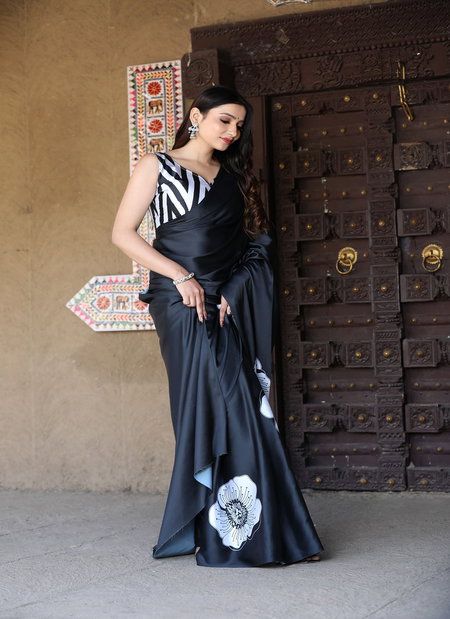 Sudha By Jn Satin With Digital Print Saree Best Wholesale Shop In Surat